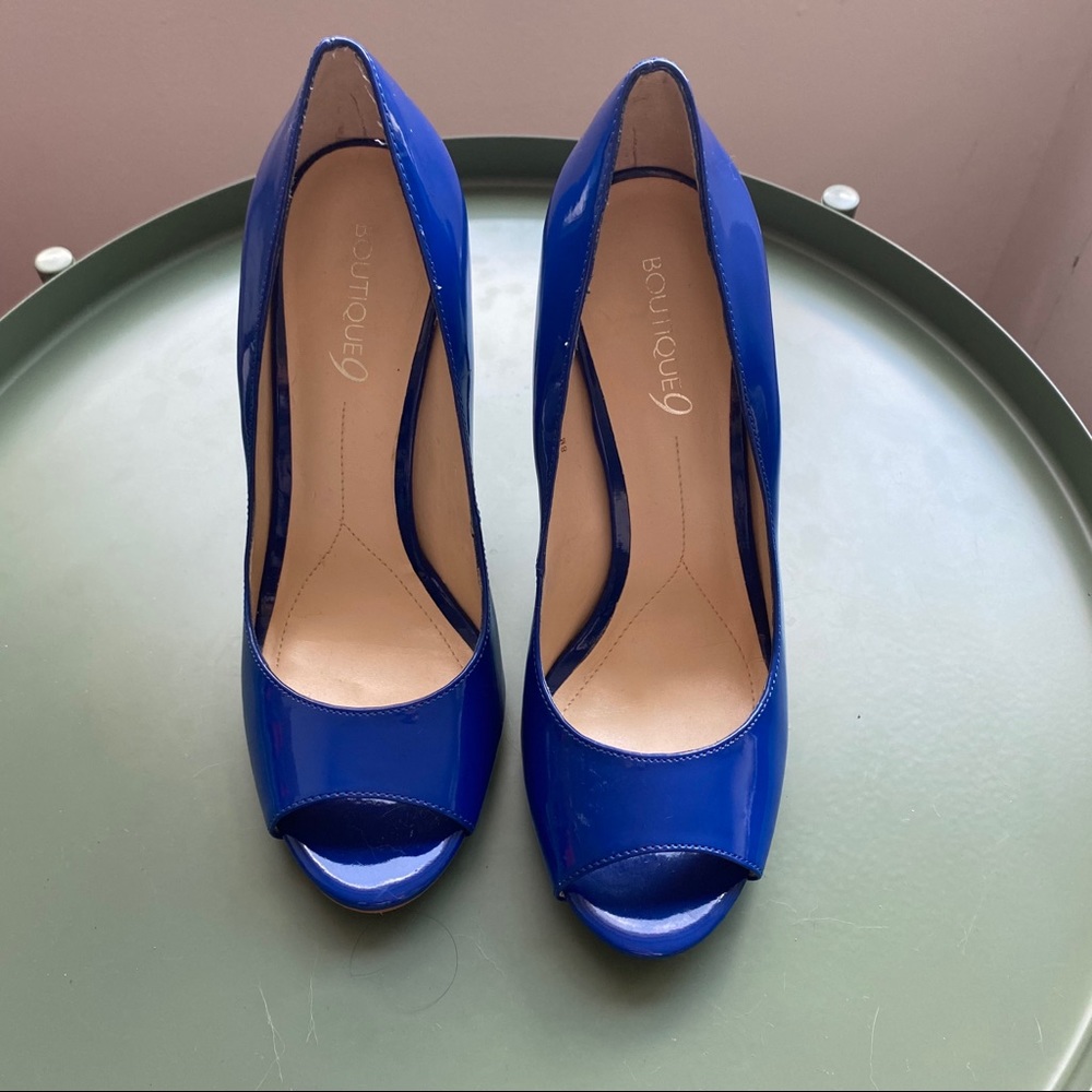 Blue Patent Peep Toe hlHeels